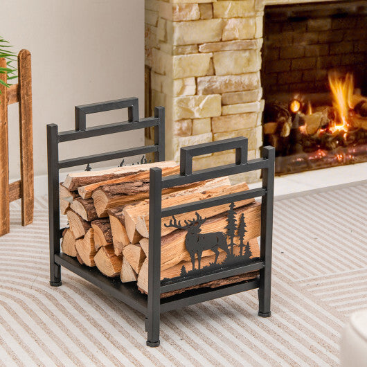 18.5 Inch Metal Firewood Rack with Dual Handles LuxuryLifeWay Online Store