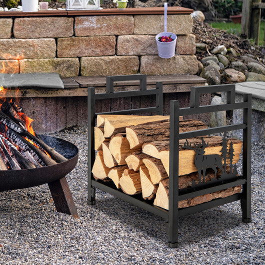 18.5 Inch Metal Firewood Rack with Dual Handles LuxuryLifeWay Online Store