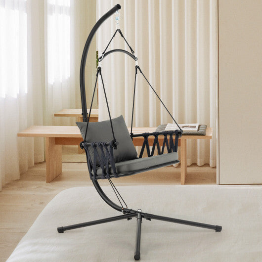 Hanging Swing Chair with Stand-Gray LuxuryLifeWay Online Store