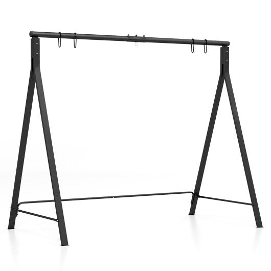 Patio Metal Swing Stand with A-Shaped Structure-Black LuxuryLifeWay Online Store