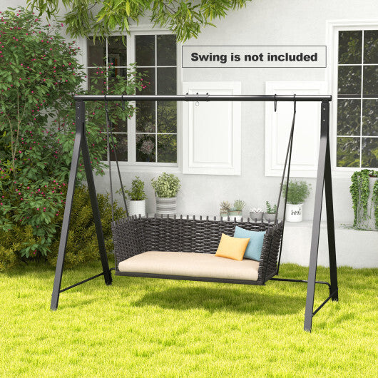 Patio Metal Swing Stand with A-Shaped Structure-Black LuxuryLifeWay Online Store