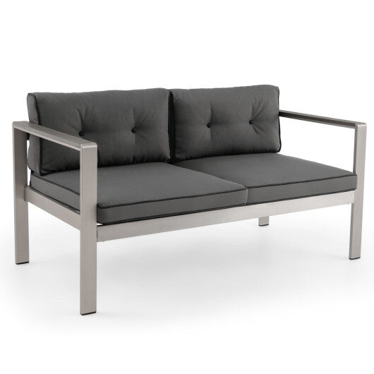 Contemporary 2-Person Sofa Chair with WPC Armrests for Balcony Backyard Porch LuxuryLifeWay Online Store