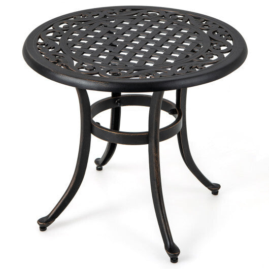 24 Inch Patio Side Table with Adjustable Footpads for Poolside Backyard Balcony-Rustic Brown LuxuryLifeWay Online Store
