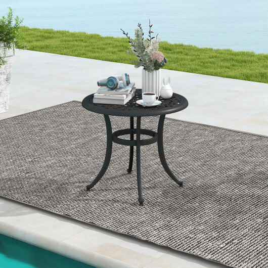 24 Inch Patio Side Table with Adjustable Footpads for Poolside Backyard Balcony-Rustic Brown LuxuryLifeWay Online Store