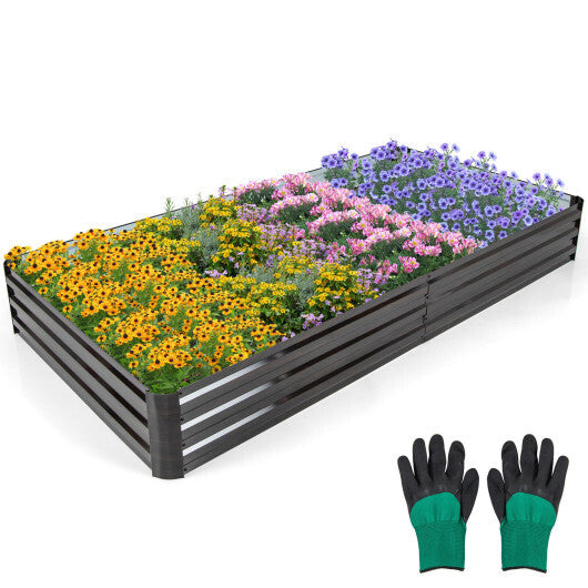 Large Outdoor Metal Planter Box for Vegetable Fruit Herb Flower-Coffee LuxuryLifeWay Online Store