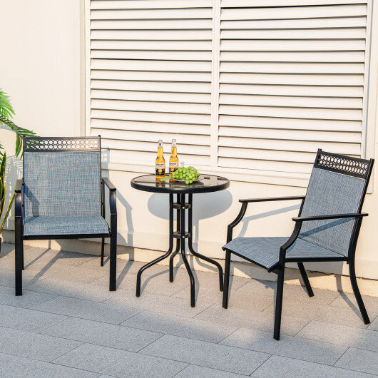 Patio Chairs Set of 2 with All Weather Breathable Fabric-Blue LuxuryLifeWay Online Store