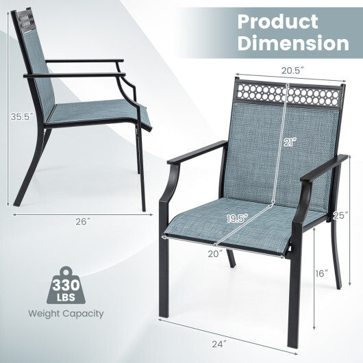 Patio Chairs Set of 2 with All Weather Breathable Fabric-Blue LuxuryLifeWay Online Store