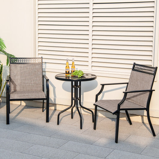 Patio Chairs Set of 2 with All Weather Breathable Fabric-Blue LuxuryLifeWay Online Store