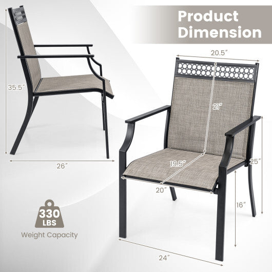 Patio Chairs Set of 2 with All Weather Breathable Fabric-Blue LuxuryLifeWay Online Store
