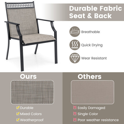 Patio Chairs Set of 2 with All Weather Breathable Fabric-Blue LuxuryLifeWay Online Store