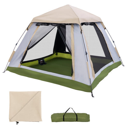 2-4 Person Instant Pop-up Camping Tent with Removable Rainfly - Color: Beige LuxuryLifeWay Online Store