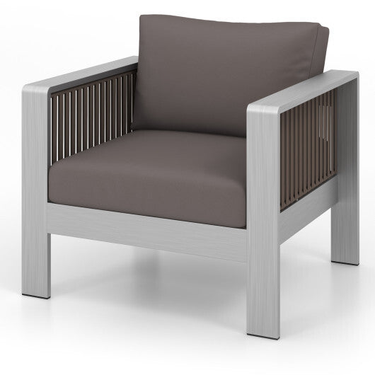 Patio Furniture Aluminum Armchair with Thick Back and Seat Cushion LuxuryLifeWay Online Store