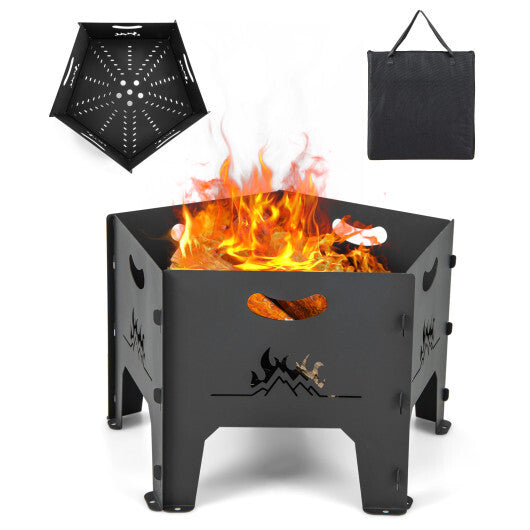 19 Inches Collapsible Portable Plug Fire Pit with Storage Bag LuxuryLifeWay Online Store