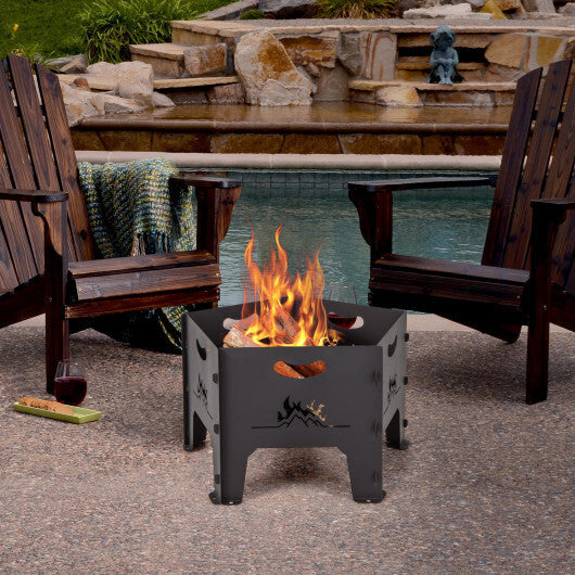 19 Inches Collapsible Portable Plug Fire Pit with Storage Bag LuxuryLifeWay Online Store