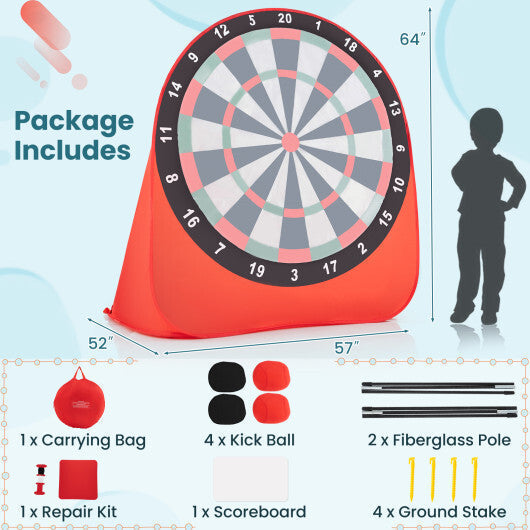 Large Dart Board for Kids with 4 Kick Balls-Red LuxuryLifeWay Online Store