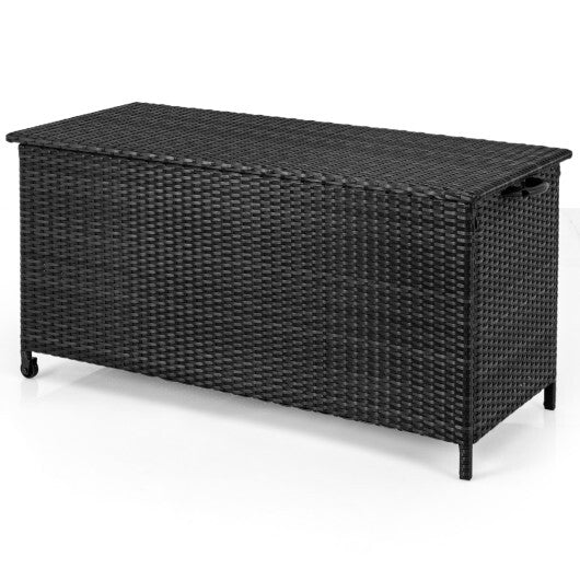 Indoor Outdoor 85 Gallon Storage Container with Waterproof Liner and Universal Wheels-Brown LuxuryLifeWay Online Store