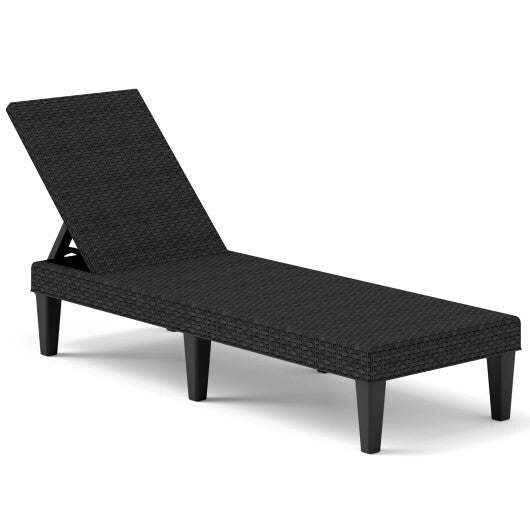Outdoor Chaise Lounger Chair with Waterproof Rattan Textured PP Surface and 330 lbs Capacity-Brown LuxuryLifeWay Online Store
