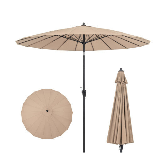 9 Feet Round Patio Umbrella with 18 Fiberglass Ribs-Wine LuxuryLifeWay Online Store
