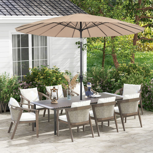 9 Feet Round Patio Umbrella with 18 Fiberglass Ribs-Wine LuxuryLifeWay Online Store