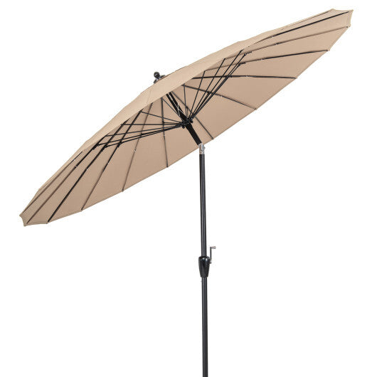 9 Feet Round Patio Umbrella with 18 Fiberglass Ribs-Wine LuxuryLifeWay Online Store