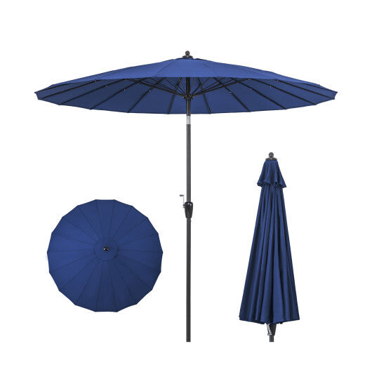 9 Feet Round Patio Umbrella with 18 Fiberglass Ribs-Wine LuxuryLifeWay Online Store
