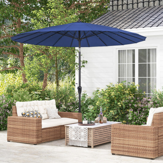 9 Feet Round Patio Umbrella with 18 Fiberglass Ribs-Wine LuxuryLifeWay Online Store