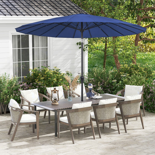9 Feet Round Patio Umbrella with 18 Fiberglass Ribs-Wine LuxuryLifeWay Online Store