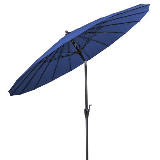 9 Feet Round Patio Umbrella with 18 Fiberglass Ribs-Wine LuxuryLifeWay Online Store
