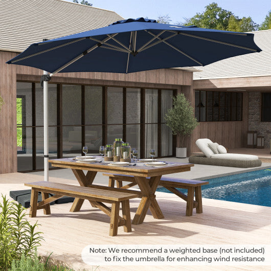 11 FT Outdoor Patio Umbrella with 360 Rotation and Adjustable Tilt-Navy LuxuryLifeWay Online Store