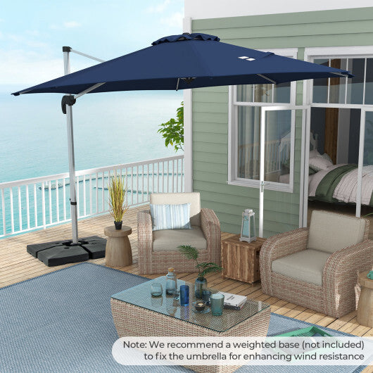11 FT Outdoor Patio Umbrella with 360 Rotation and Adjustable Tilt-Navy LuxuryLifeWay Online Store