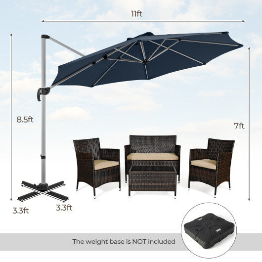 11 FT Outdoor Patio Umbrella with 360 Rotation and Adjustable Tilt-Navy LuxuryLifeWay Online Store
