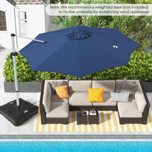 11 FT Outdoor Patio Umbrella with 360 Rotation and Adjustable Tilt-Navy LuxuryLifeWay Online Store