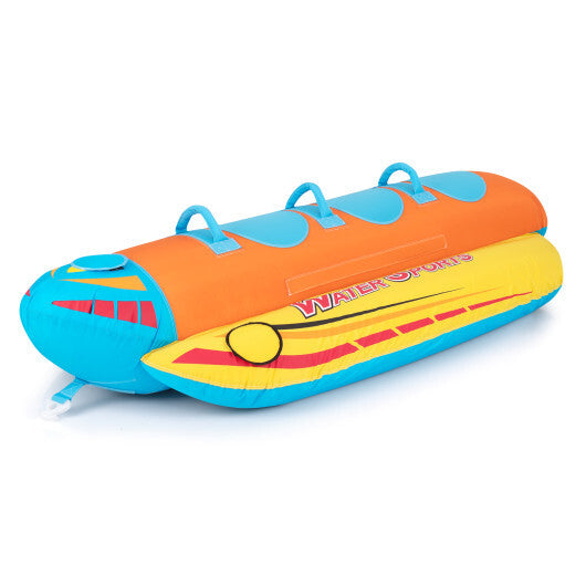 3-Person Inflatable Banana Boat with 3 EVA-padded Seats and Handles