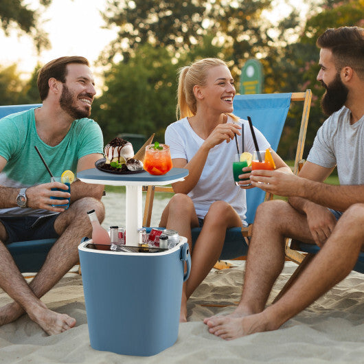 3-in-1 Portable Cooler Bar Table with Bottle Opener and Lift Top Lid for Camping Poolside-Blue - Color: Blue LuxuryLifeWay Online Store