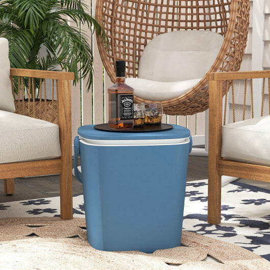 3-in-1 Portable Cooler Bar Table with Bottle Opener and Lift Top Lid for Camping Poolside-Blue - Color: Blue LuxuryLifeWay Online Store