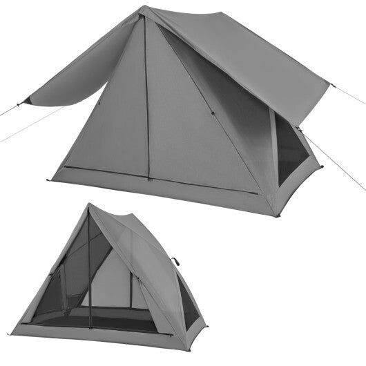 Pop-up Camping Tent for 2-3 People with Carry Bag and Rainfly for Backpacking Hiking Trip-Gray - Color: Gray LuxuryLifeWay Online Store