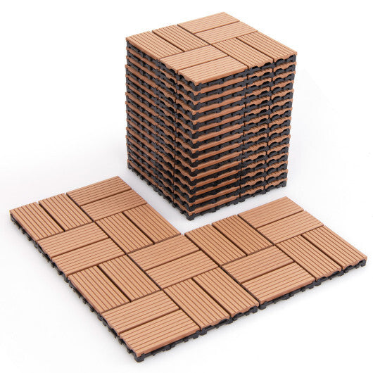 18 Pieces 12 x 12 Inch All Weather Interlocking Deck Tiles-Gray LuxuryLifeWay Online Store
