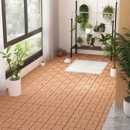 18 Pieces 12 x 12 Inch All Weather Interlocking Deck Tiles-Gray LuxuryLifeWay Online Store