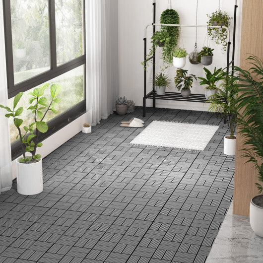 18 Pieces 12 x 12 Inch All Weather Interlocking Deck Tiles-Gray LuxuryLifeWay Online Store