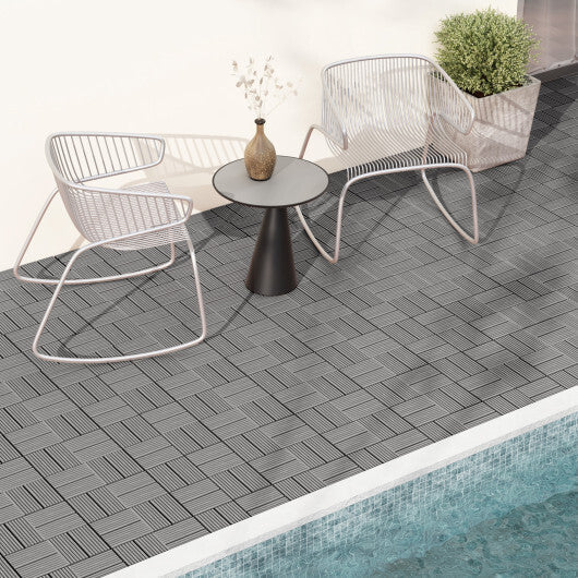 18 Pieces 12 x 12 Inch All Weather Interlocking Deck Tiles-Gray LuxuryLifeWay Online Store