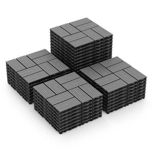 18 Pieces 12 x 12 Inch All Weather Interlocking Deck Tiles-Gray LuxuryLifeWay Online Store