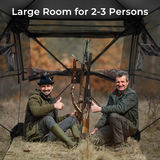 Hunting Blind 360 Degree One-Way See-Through Ground Blind for 2-3 Person LuxuryLifeWay Online Store