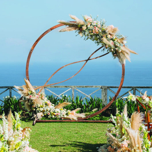 Wooden Wedding Arch Solid Wood Arbor Backdrop Stand for Wedding Ceremony-Round LuxuryLifeWay Online Store