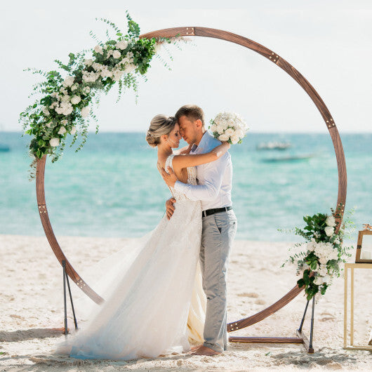 Wooden Wedding Arch Solid Wood Arbor Backdrop Stand for Wedding Ceremony-Round LuxuryLifeWay Online Store