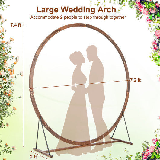 Wooden Wedding Arch Solid Wood Arbor Backdrop Stand for Wedding Ceremony-Round LuxuryLifeWay Online Store