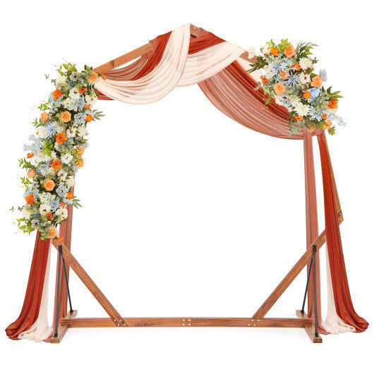 Wooden Wedding Arch Solid Wood Arbor Backdrop Stand for Wedding Ceremony-Round LuxuryLifeWay Online Store