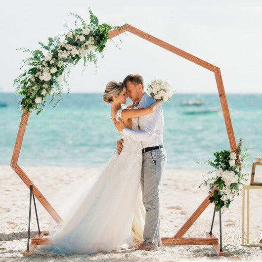Wooden Wedding Arch Solid Wood Arbor Backdrop Stand for Wedding Ceremony-Round LuxuryLifeWay Online Store