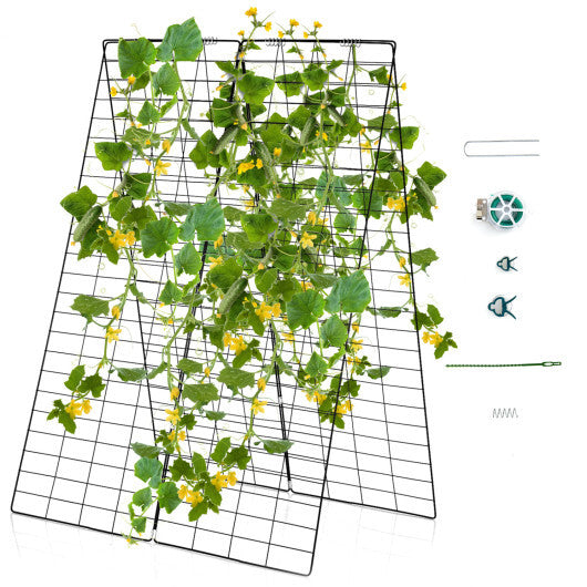 A-Frame Garden Trellis for Climbing Plant with Ground Stake and Cable Tie-Green LuxuryLifeWay Online Store