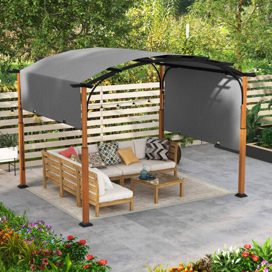 10 x 12 FT Outdoor Retractable Pergola with Retractable Canopy for Patio-Beige LuxuryLifeWay Online Store