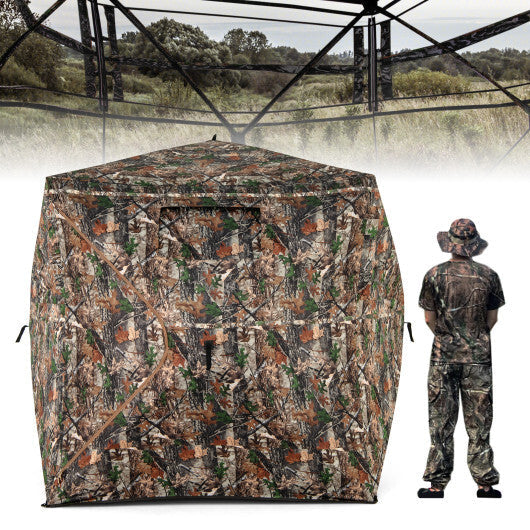 82 Inch Tall Hunting Blind 270? One Way See Through Ground Tent for 3-4 People LuxuryLifeWay Online Store